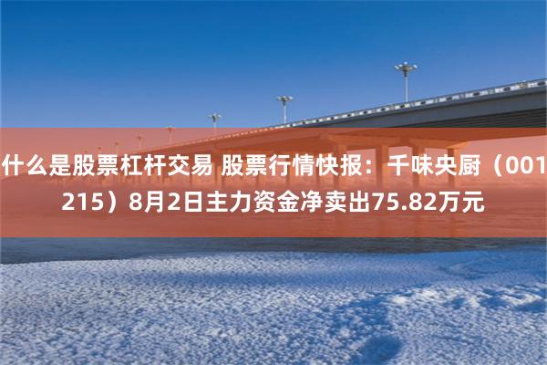 什么是股票杠杆交易 股票行情快报：千味央厨（001215）8月2日主力资金净卖出75.82万元