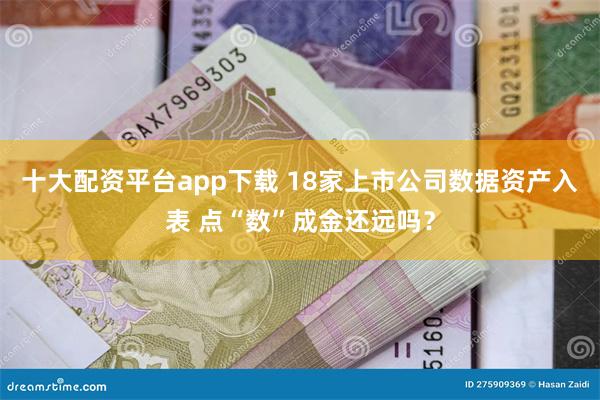 十大配资平台app下载 18家上市公司数据资产入表 点“数”成金还远吗？
