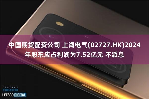 中国期货配资公司 上海电气(02727.HK)2024年股东应占利润为7.52亿元 不派息