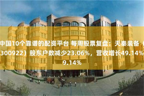 中国10个靠谱的配资平台 每周股票复盘：天秦装备（300922）股东户数减少23.06%，营收增长49.14%