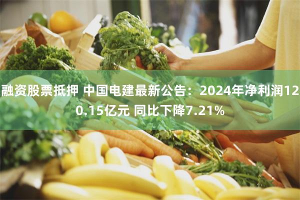 融资股票抵押 中国电建最新公告：2024年净利润120.15亿元 同比下降7.21%