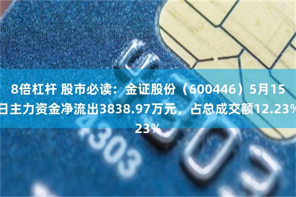 8倍杠杆 股市必读：金证股份（600446）5月15日主力资金净流出3838.97万元，占总成交额12.23%