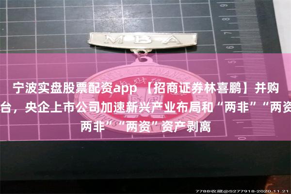 宁波实盘股票配资app 【招商证券林喜鹏】并购重组新规出台，央企上市公司加速新兴产业布局和“两非”“两资”资产剥离
