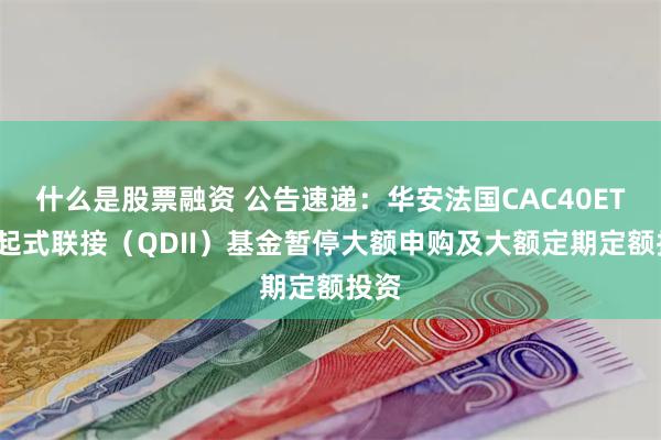 什么是股票融资 公告速递：华安法国CAC40ETF发起式联接（QDII）基金暂停大额申购及大额定期定额投资